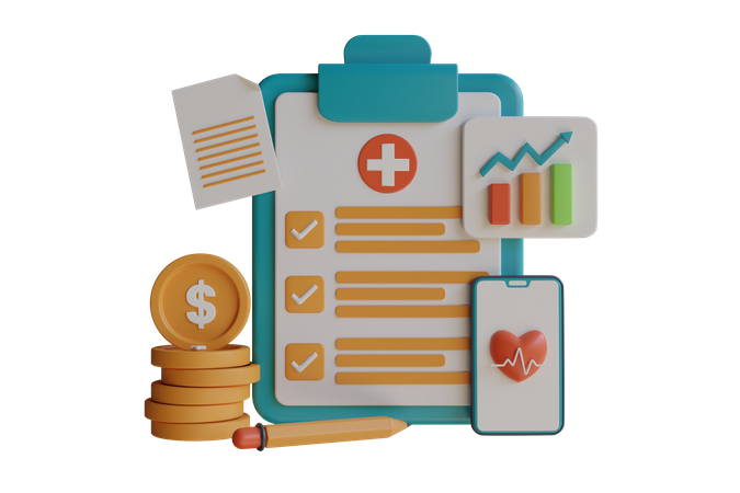 Medical Bill 3d Illustration Download In Png Blend Fbx Gltf File Formats Hospital Pay For Medicines Receipt Healthcare Pack Illustrations 6741627