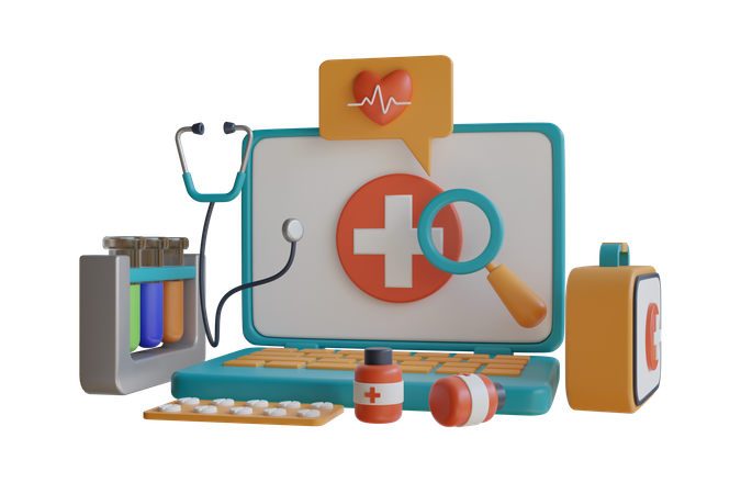 Online Medical Services 3d Illustration Download In Png Blend Fbx Gltf File Formats First Aid Health Care Healthcare Pack Illustrations 6741629