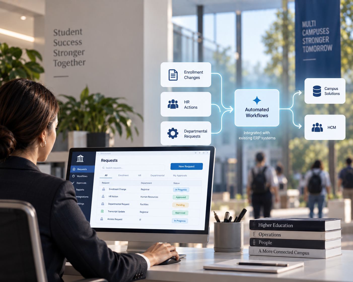 Institution-wide administrative process automation across ERP systems